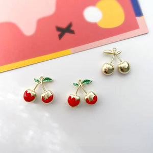 Cherry Pendant Jewelry DIY Girl Earrings Headdress Necklace