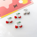 Cherry Pendant Jewelry DIY Girl Earrings Headdress Necklace