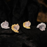 Pink Crystal Love Earrings S925 Sterling Silver
