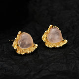 Pink Crystal Love Earrings S925 Sterling Silver