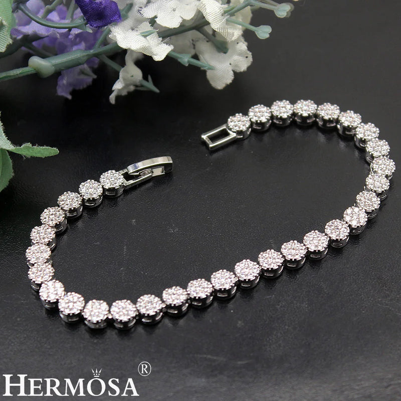 Zircon Bracelet 18.5cm Women Bracelets Wedding Jewellery Party Present