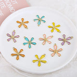 50pcs Enamel Flower Charms Oil Drop DIY Jewelry Earring Pendant