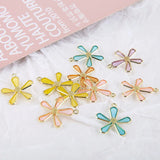 50pcs Enamel Flower Charms Oil Drop DIY Jewelry Earring Pendant