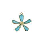 50pcs Enamel Flower Charms Oil Drop DIY Jewelry Earring Pendant
