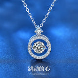 Swing Moissanite Diamond Pendant 925 Sterling Silver Necklace for Women
