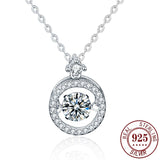 Swing Moissanite Diamond Pendant 925 Sterling Silver Necklace for Women