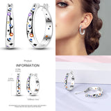 Sterling Silver Heart Hoop Earrings Zircon Wedding Jewelry Gift