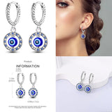 Sterling Silver Heart Hoop Earrings Zircon Wedding Jewelry Gift