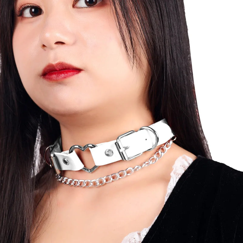 Studded Rivet Necklace Goth Heart Accessories
