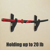Adjustable Sword Wall Mount 1-Tier Hook Katana Holder