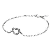 Lucky Love Protection Heart Clover Bracelet 925 Silver Charm