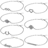 Lucky Love Protection Heart Clover Bracelet 925 Silver Charm