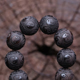Yin-Yang Gossip Bracelet, 15mm Wooden Bead