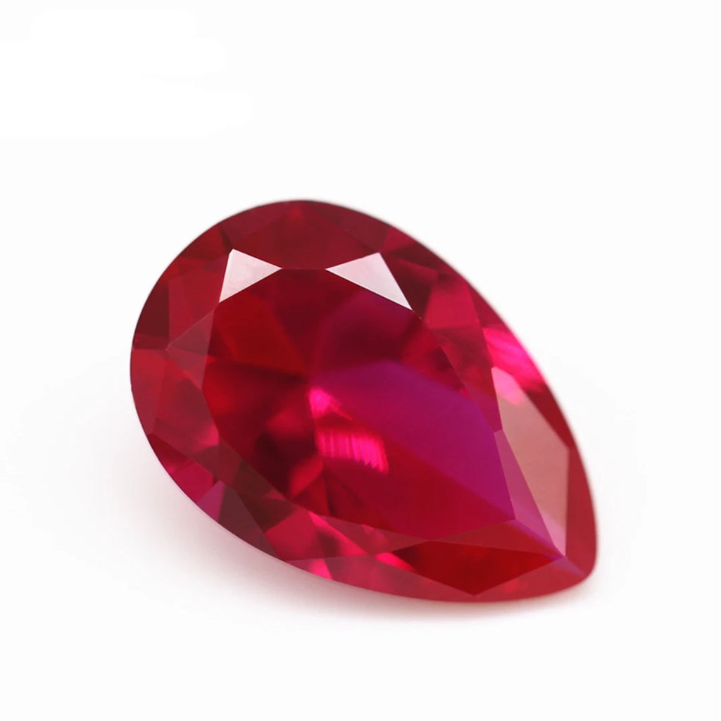 Synthesis Ruby Loose Gemstones Pear Shaped Cut LAB-CREATED 5# Corundum Gems