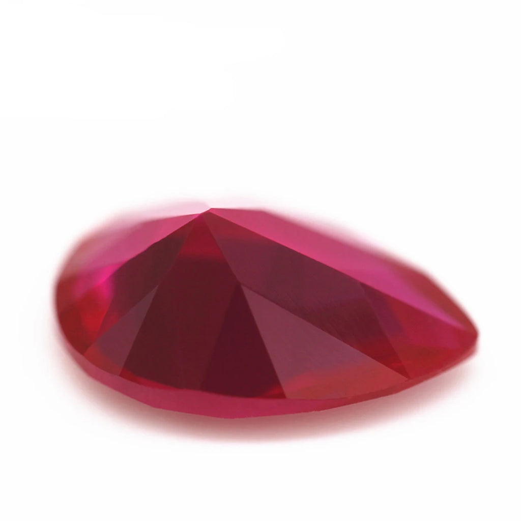 Synthesis Ruby Loose Gemstones Pear Shaped Cut LAB-CREATED 5# Corundum Gems
