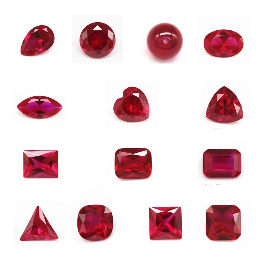 Synthesis Ruby Loose Gemstones Pear Shaped Cut LAB-CREATED 5# Corundum Gems