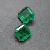 Synth Colombian Emerald Asscher Cut Loose Gemstone Same Inclusions Natural