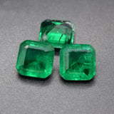 Synth Colombian Emerald Asscher Cut Loose Gemstone Same Inclusions Natural