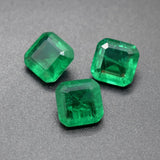 Synth Colombian Emerald Asscher Cut Loose Gemstone Same Inclusions Natural