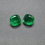 Synthetic Colombian Emeralds Cushion Cut Loose Gemstone Inclusions Various Sizes