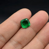 Synthetic Colombian Emeralds Cushion Cut Loose Gemstone Inclusions Various Sizes