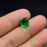 Synthetic Colombian Emeralds Cushion Cut Loose Gemstone Inclusions Various Sizes