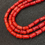 Red Synthetic Coral Tulip Shape Beads 5x8mm DIY Jewelry Accessory