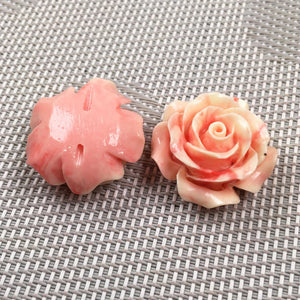 Synthetic Coral Flower Shape Punch Loose Beads for Jewelry Making DIY