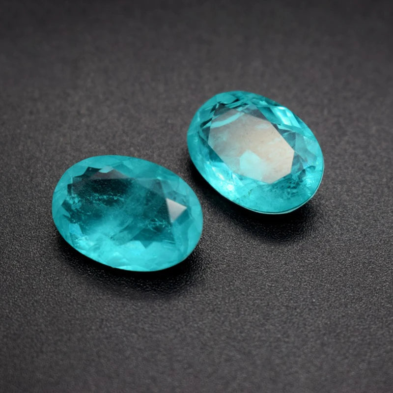 Synthetic Paraiba Tourmaline Neon Oval Cut Gemstone