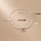 Synthetic Pearl Anklet 925 Sterling Silver Leg Chain Women's Jewelry