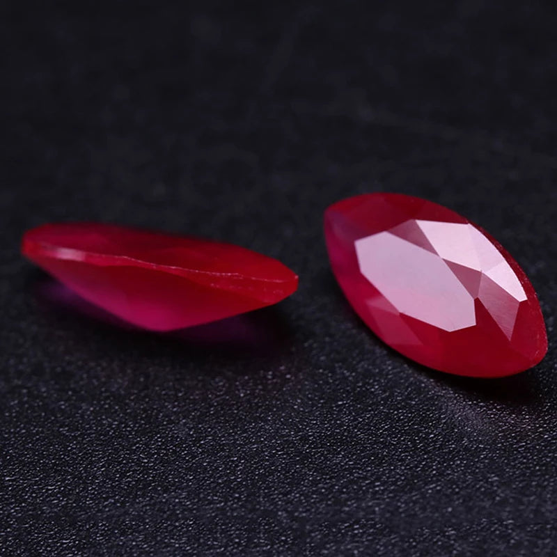 Synthetic Ruby Loose Gemstone Marquise Shape LAB-CREARED Red Corundum 5#