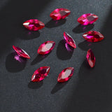 Lab-Created Marquise Ruby Loose Gemstones, Red Corundum, Various Sizes