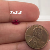 Lab-Created Marquise Ruby Loose Gemstones, Red Corundum, Various Sizes