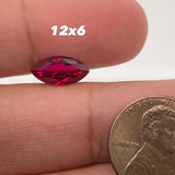Lab-Created Marquise Ruby Loose Gemstones, Red Corundum, Various Sizes