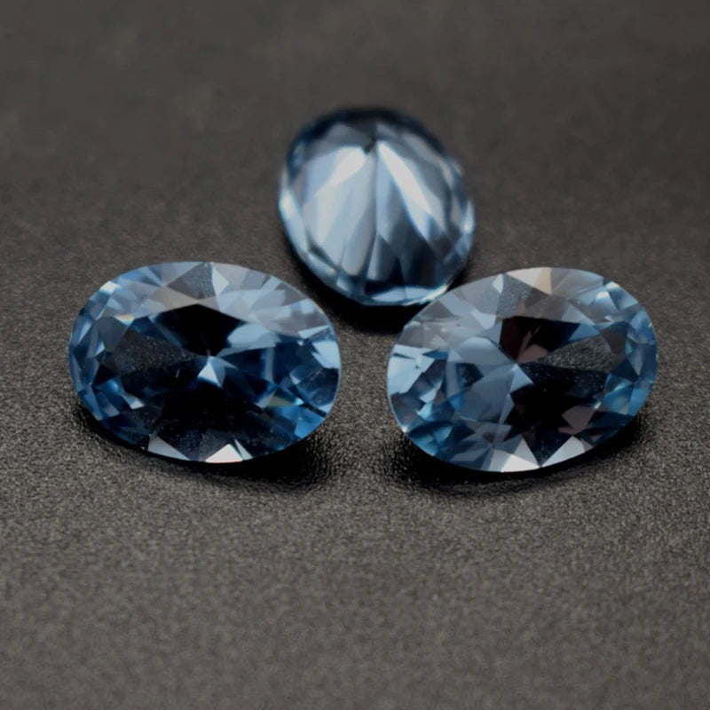Synthetic Spinel 106# Sea Oval Light Aquamarine Gems 2x3mm 3x5mm 4x6mm