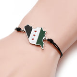 Syria Map Flag Bracelet Syrians Rope Chain Jewelry