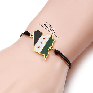Syria Map Flag Bracelet Syrians Rope Chain Jewelry