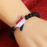 Syria Map With Flag Beads Keychain Jewelry Syrians Maps Chains