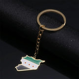 Syria Map With Flag Keychain Jewelry