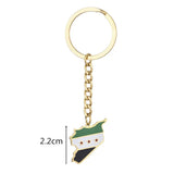 Syria Map With Flag Keychain Jewelry