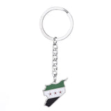 Syria Map With Flag Keychain Jewelry