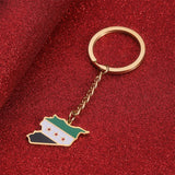 Syria Map With Flag Keychain Jewelry