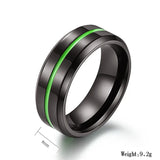 Couple Wedding Rings Heart Cut Green Cz Titanium Steel Mens Band