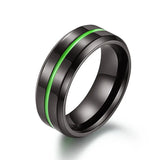 Couple Wedding Rings Heart Cut Green Cz Titanium Steel Mens Band