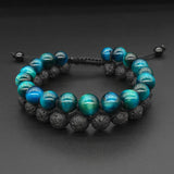 Szelam 8mm Frosted Stone Beaded Bracelet Yoga Bracelets