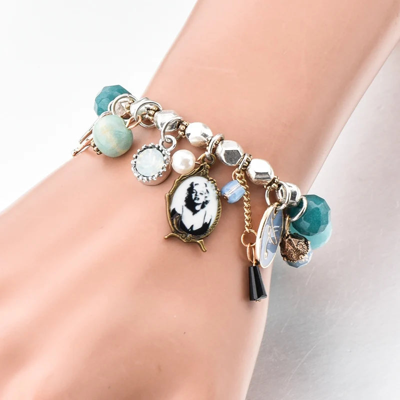 Szelam Natural Beads Bracelet Vintage Crystal Beads Bracelet