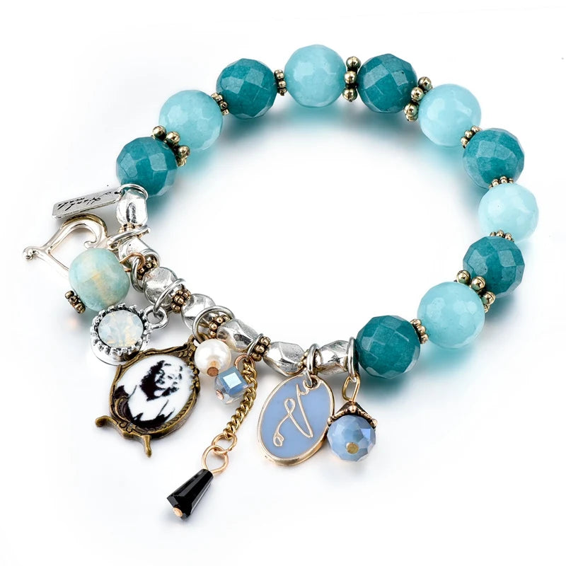 Szelam Natural Beads Bracelet Vintage Crystal Beads Bracelet