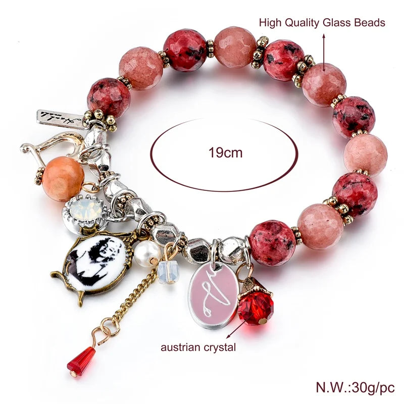 Szelam Natural Beads Bracelet Vintage Crystal Beads Bracelet