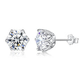 925 Silver Moissanite Earrings Studs D VVS1 Jewelry