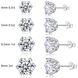 925 Silver Moissanite Earrings Studs D VVS1 Jewelry